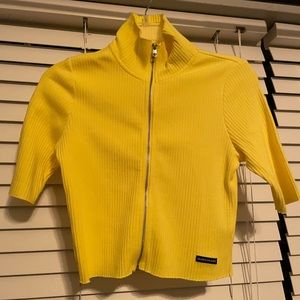 Calvin Klein yellow stylish top with a turtleneck!